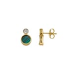 Chimento Armillas Glow Clous d'oreilles pendantes or jaune 750 avec malachite et diamants 0.23 ct G/vs
