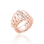 Chimento Bamboo Over Damenring 750 Roségold mit Diamanten 0.13 ct G/vs
