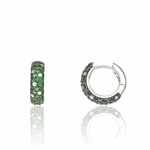 Chimento Forever Star Creolen 750 Weissgold mit Tsavoriten & Diamanten 0.23 ct G/vs