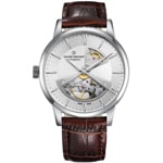Claude Bernard Classic Automatic Open Heart Silver / Brown