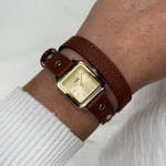 Cluse Gracieuse Mini Watch Double Leather Nutshell / Gold - CW15507