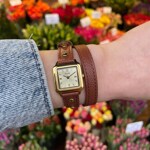 Cluse Gracieuse Mini Watch Double Leather Nutshell / Gold - CW15507