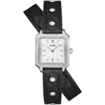Cluse Gracieuse Mini Watch Double Leather Schwarz / Silbrig 