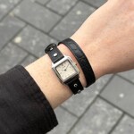 Cluse Gracieuse Mini Watch Double Leather Schwarz / Silbrig  - CW15508