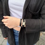 Cluse Gracieuse Mini Watch Double Leather Schwarz / Silbrig  - CW15508