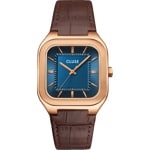 Cluse Quadrus Leder Braun / Rosé & Blau