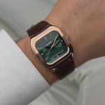 Cluse Quadrus Multifunction Day Date Leather Brown / Rose & Green - CW26205