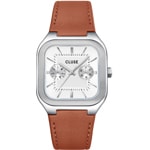 Cluse Quadrus Multifunction Day Date Leder Braun / Silbrig 