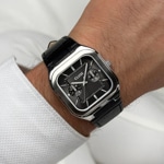 Cluse Quadrus Multifunction Day Date Leather Black / Silvery - CW26203