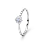 Bague cluster or gris 375/9 ct avec diamants de laboratoire 0.15 ct
