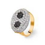 Bague cocktail or bicolore 750/18 ct avec zircones Ø 54 - 16199