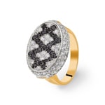 Cocktail Ring 750/18 K Yellow and White Gold with Cubic Zirconia Ø 55 - 16202