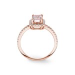 Bague cocktail or rosé 750/18 ct avec morganite et diamants 0.31 ct H/si - RI-118341-RG