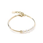 Coeur de Lion Bracelet Asymétrie Perles d'Eau Douce & Acier Inoxydable Blanc-Or - 1102/30-1416
