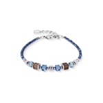 Coeur de Lion Bracelet Wave Cube Flow Argent-Bleu