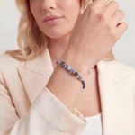 Coeur de Lion Bracelet Wave Cube Flow Argent-Bleu - 3044/30-0712