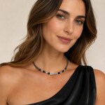 Coeur de Lion Beads & Pearls Spike Halskette Anthracite - 2106/10-1217