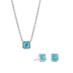 Coeur de Lion Birthstone Décembre Parure Turquoise Argent