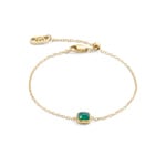 Coeur de Lion Birthstone Mai Armband Grüner Achat Gold