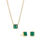 Coeur de Lion Birthstone Mai Set Grüner Achat Gold
