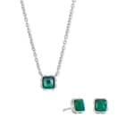 Coeur de Lion Birthstone Mai Parure Agate Verte Argent