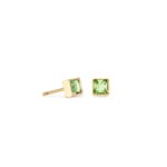 Coeur de Lion Brilliant Square Small Earrings Gold Green - 0501/21-0516