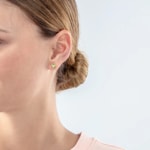Coeur de Lion Brilliant Square Small Earrings Gold Green - 0501/21-0516