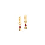 Coeur de Lion Créoles Hammered Cube Ruby Or