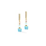 Coeur de Lion Boucles d'Oreilles Cube Aura Pastel Or