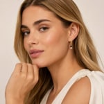 Coeur de Lion Cube Duet Hoop Earrings Earth Gold - 3019/21-1100