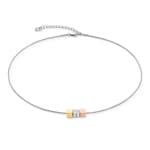 Coeur de Lion Cube Trio Facets Snake Halskette Tricolor