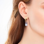 Coeur de Lion EAR ME UP Charm GeoCUBE® Silver-Light blue - 0057/44-0741