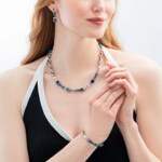 Coeur de Lion GeoCUBE® Chunky Chain Armband Silber-Blau - 4524/30-0705
