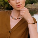 Coeur de Lion Geocube® Chunky Chain Necklace Gold-Green - 4524/10-0516