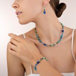 Coeur de Lion Collier Geocube® Bleu-Vert - 2838/10-0705