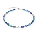 Coeur de Lion Geocube® Iconic Halskette Azure Spirit Silber