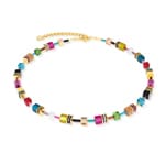 Coeur de Lion Geocube® Iconic Halskette Multicolor Joy Gold