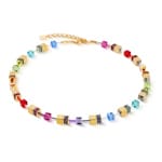 Coeur de Lion Geocube® Iconic Metallic Necklace Rainbow Gold
