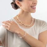 Coeur de Lion Geocube® Iconic Nature Necklace Gold White - 3018/10-1416
