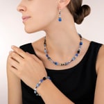 Coeur de Lion Boucles d'Oreille Geocube® Bleu Cobalt - 4014/20-0712