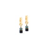 Coeur de Lion Geocube® Precious Classic Hoop Earrings Midnight Blue