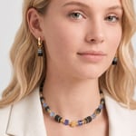 Coeur de Lion Geocube® Precious Classic Hoop Earrings Midnight Blue - 3043/21-1307