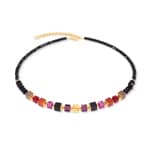 Coeur de Lion Halskette Cube Mix Precious Berry Gold