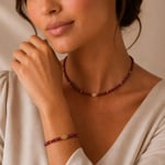 Coeur de Lion Collier Hammered Cube Ruby Or - 3049/10-0316