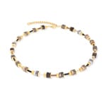 Coeur de Lion Halskette Urban Nature Cube Beige-Gold