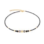 Coeur de Lion Collier Wave Cube Flow Or-Noir