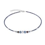 Coeur de Lion Collier Wave Cube Flow Argent-Bleu