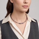 Coeur de Lion Collier Wave Cube Flow Argent-Bleu - 3044/10-0712