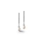 Coeur de Lion Boucles d'Oreilles Asymétrie Perles d'Eau Douce & Acier Inoxydable Blanc-Argenté