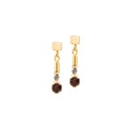 Coeur de Lion Stud Earrings Cube Balance Golden Hazel